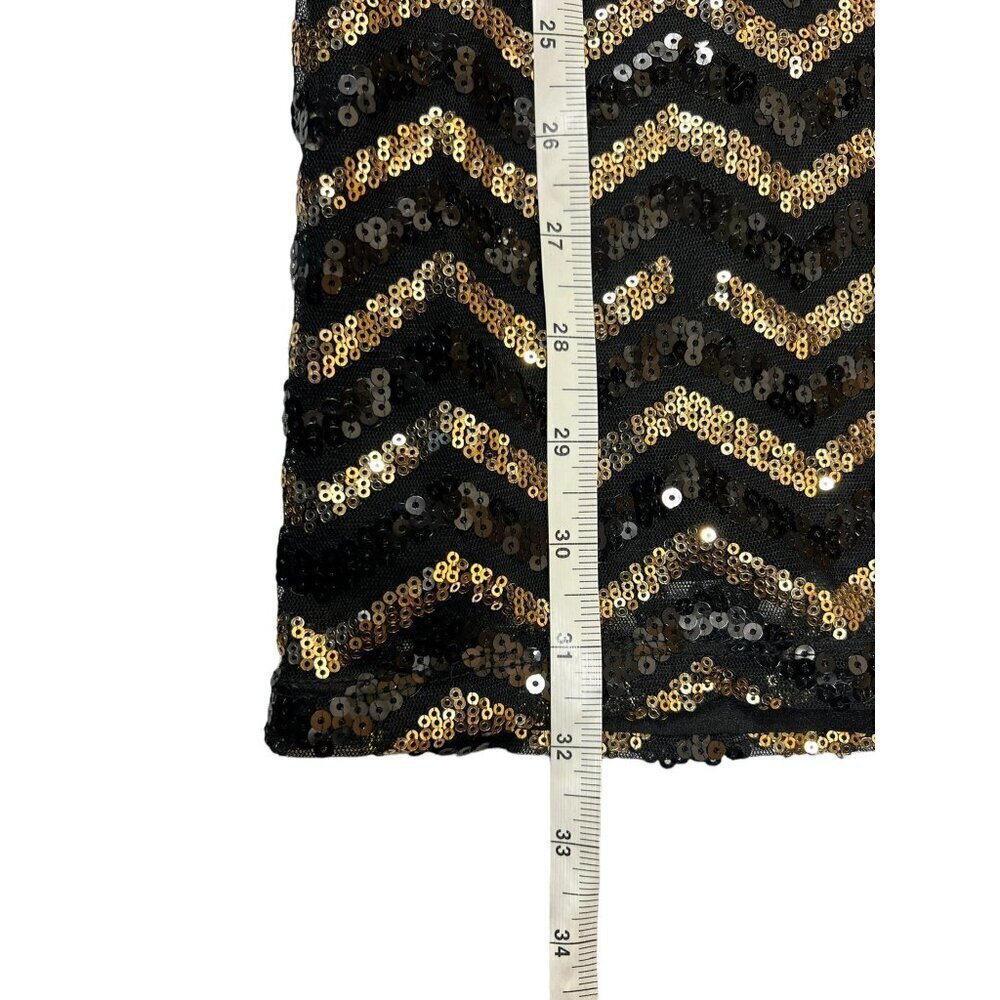 H&M Women's Sequin Black & Gold Mini Dress - Picture 6 of 6